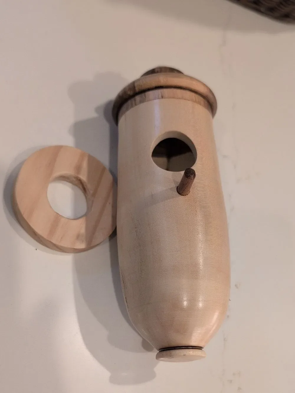 Natural Wood 2-Tone Hummingbird Bird House Handmade